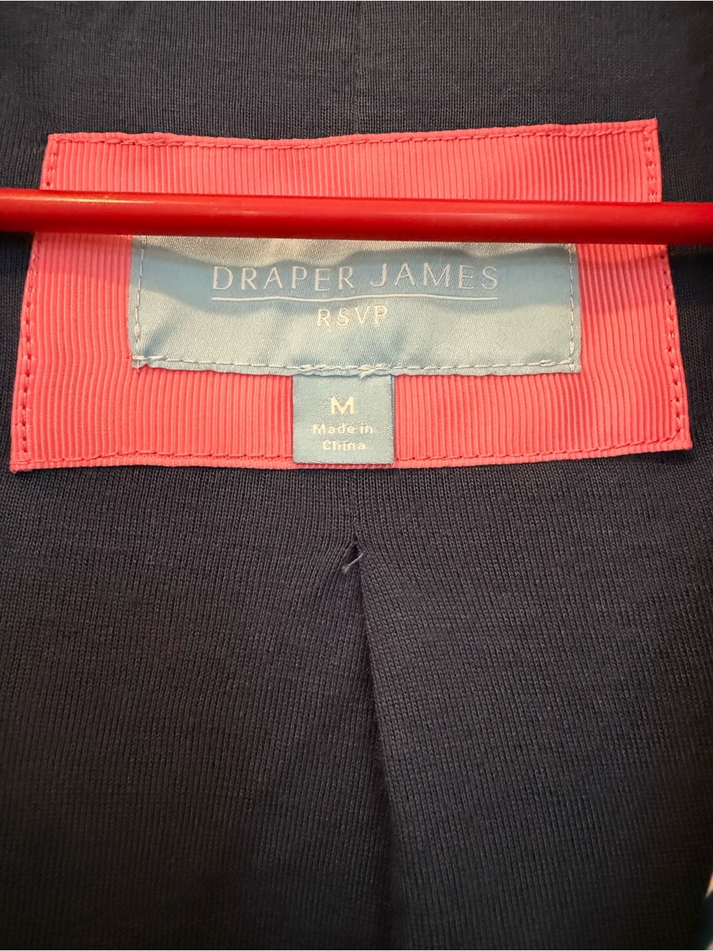 Draper James Hooded Rain Jacket Blue Floral Stripe Coat Size M - Picture 4 of 6